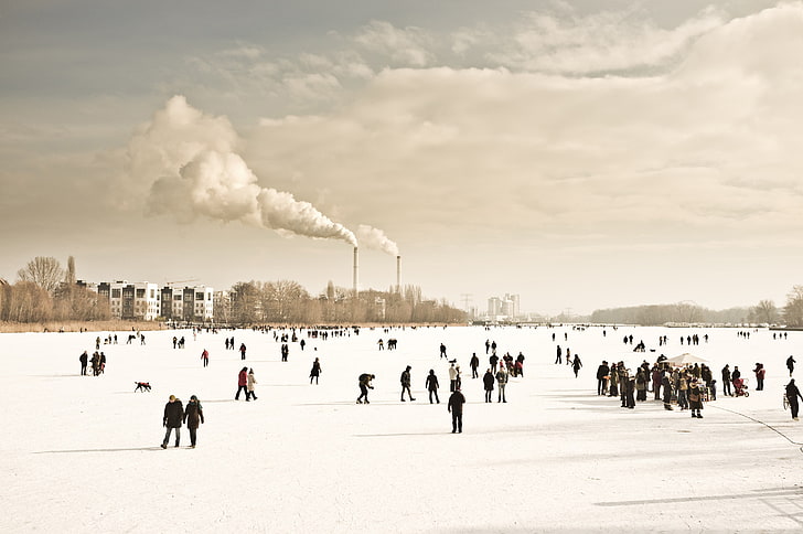 Männer schwarze Jacke, Berlin, Deutschland, Menschen, Fluss, HD-Hintergrundbild
