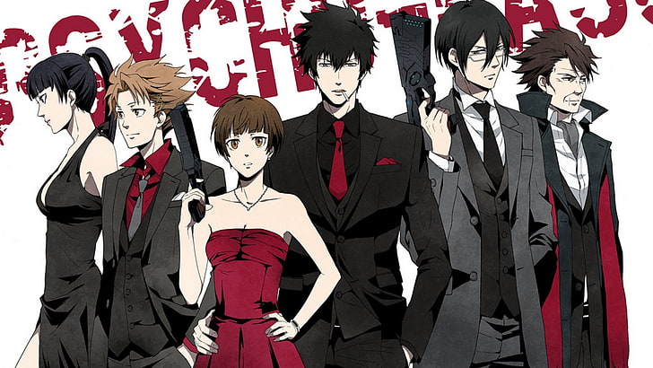 Psycho anime sfondi digitali, Psycho-Pass, Shinya Kogami, Tsunemori Akane, anime, anime girls, anime boys, Sfondo HD