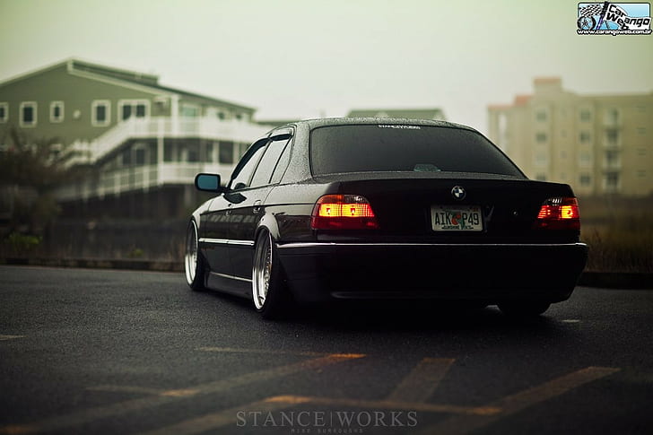 bmw, Bmw E38, car, Fitment, German Cars, house, Lowered, Stance, Stanceworks, Tuning, HD wallpaper