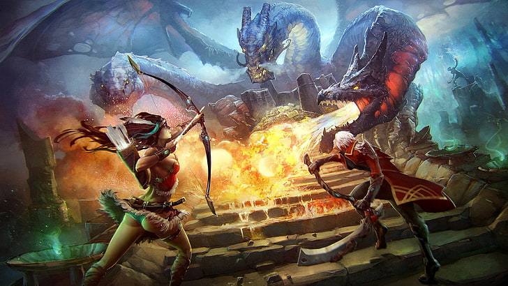 fantasy art, dragon, HD wallpaper
