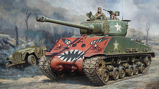 tank, combat vehicle, vehicle, sherman, sherman tank, weapon, military vehicle, military, war, korean war, m4 sherman tank, HD wallpaper HD wallpaper