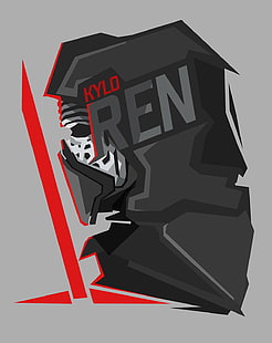 วอลล์เปเปอร์ดิจิทัล Star Wars Kylo Ren, Kylo Ren, Star Wars: The Force Awakens, วอลล์เปเปอร์ HD HD wallpaper
