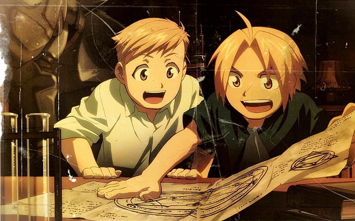 film petualangan anime, anime, Fullmetal Alchemist: Brotherhood, Elric Edward, Elric Alphonse, Wallpaper HD