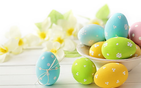 Eggs, Easter, flowers, spring, Eggs, Easter, Flowers, Spring, HD wallpaper HD wallpaper