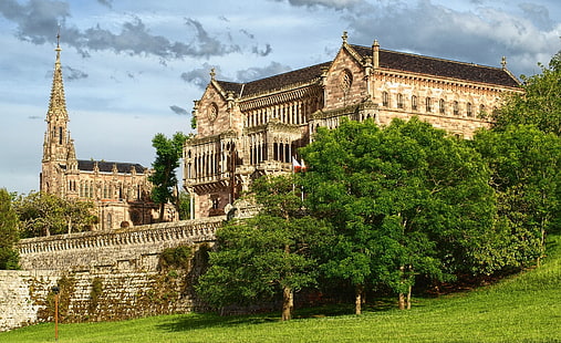 O Palácio de Sobrellano, Cantábria, Espanha, Europa, Espanha, HD papel de parede HD wallpaper