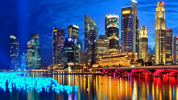 آسيا ، المدينة ، مناظر المدينة ، سنغافورة، خلفية HD