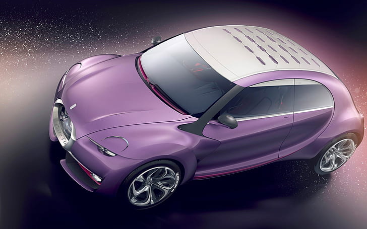 Citroen Revolte Concept Car, pink and white convertible, concept, citroen, revolte, HD wallpaper