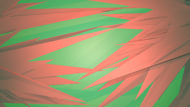 เรียบง่ายมีสีสันนามธรรมเรขาคณิตศิลปะดิจิตอลงานศิลปะสีเขียวสีชมพู, วอลล์เปเปอร์ HD