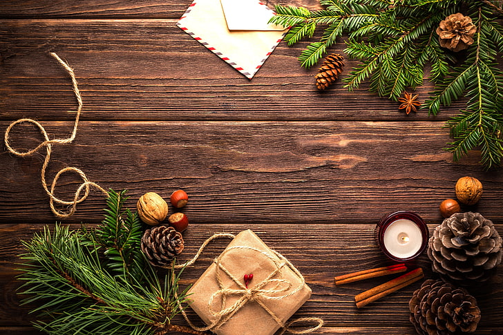 Christmas, table, 5K, New Year, fir-tree, HD wallpaper