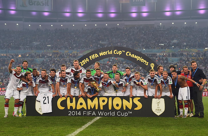 Bannière championne de la coupe du monde de football 2014, joie, football, victoire, coupe du monde, champions, Allemagne, Fond d'écran HD