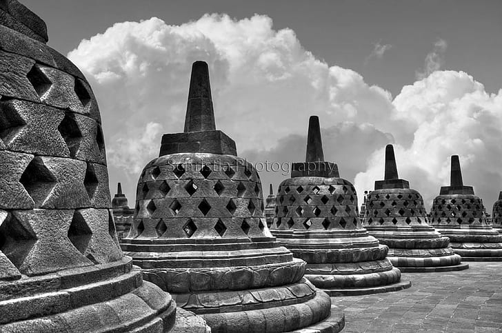 コーンモニュメントのグレースケール写真、ハウス、テンプル、グレースケール、写真、コーン、モニュメント、モノクロ、仏塔、ボロブドゥール、マゲラン、bw、白黒、ブッダ、ジョグジャ、ジョグジャカルタ、七不思議、インドネシア、宗教、世界遺産、建築、救済、HDR、ボロブドゥール遺跡、仏教、有名な場所、仏塔、仏、ジャワ、寺院-建物、精神性、アジア、塔、 HDデスクトップの壁紙