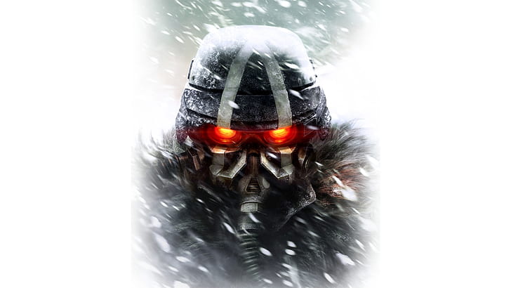 killzone: shadow, artwork, snow, gas mask, scary eyes, Games, HD wallpaper