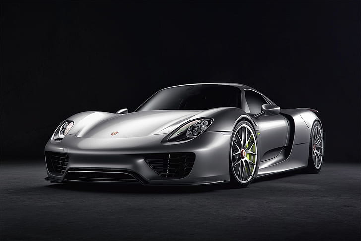 mobil, mobil perak, kendaraan, Porsche, Porsche 918 Spyder, Wallpaper HD