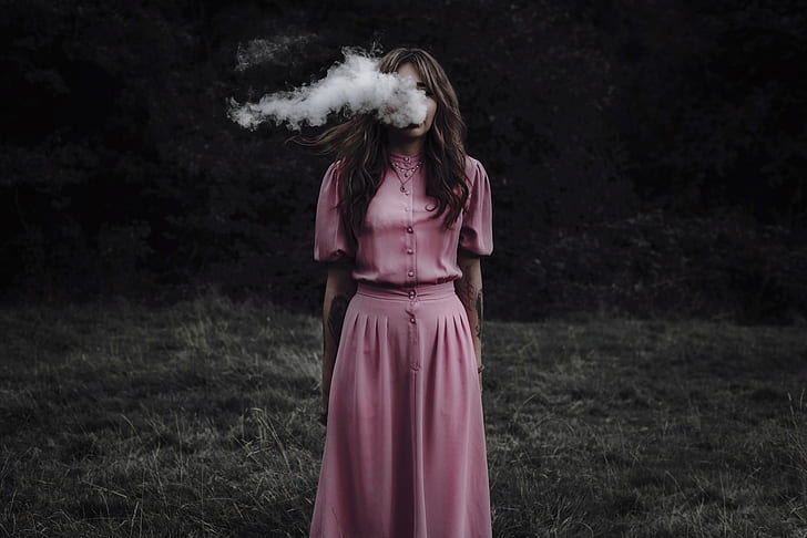 Rauch, Kleid, dunkel, Frauen, vape, HD-Hintergrundbild