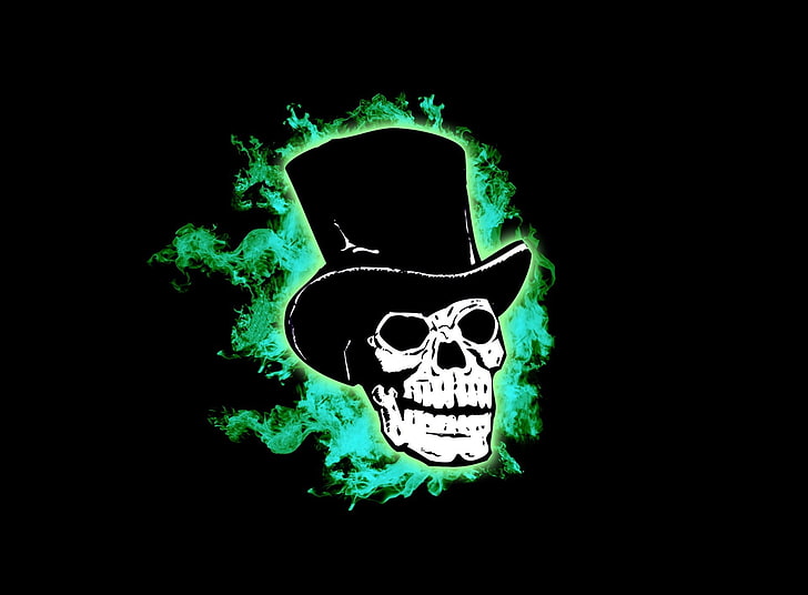 Halloween Skull, human skull wearing top hat illustration, Holidays, Halloween, Skull, halloween skull, HD wallpaper