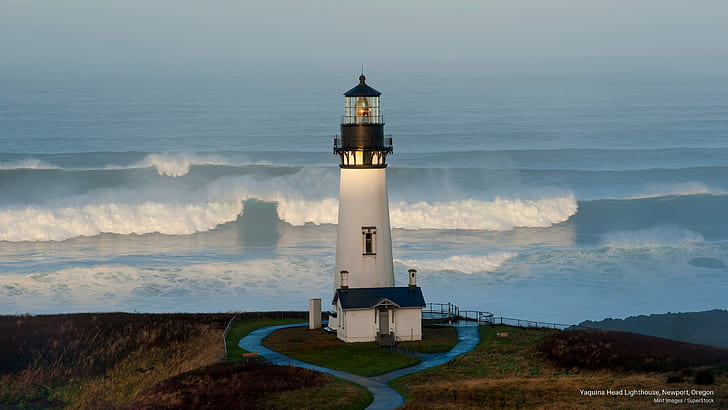 Yaquina Head Lighthouse, Newport, Oregon, Architecture, HD wallpaper