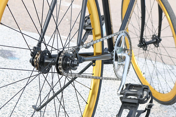 bicycle, bicycle gear, bike, pedal, spokes, wheels, HD wallpaper