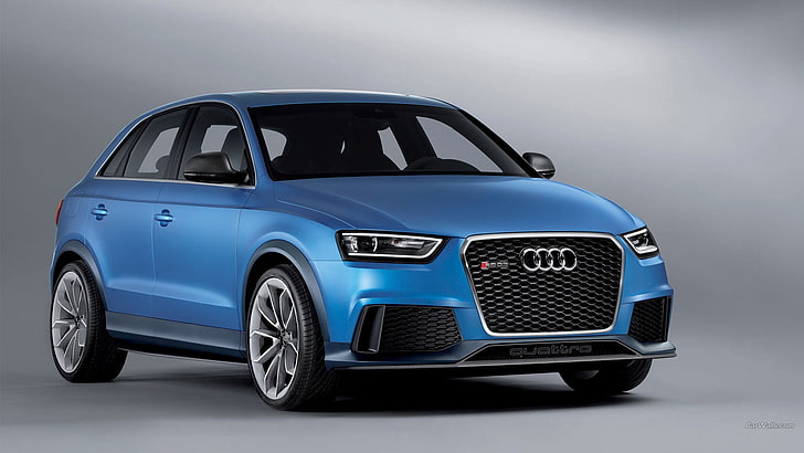 Audi sedan azul, carro, HD papel de parede