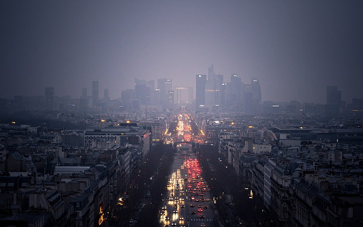 paisaje urbano, camino, calle, mañana, París, La Défense, edificio, urbano, Fondo de pantalla HD