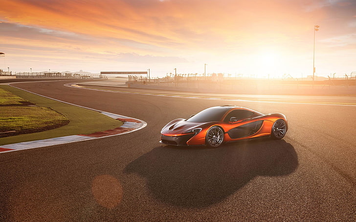 2014 McLaren P1 Auto HD Desktop Wallpaper 03, оранжев спортен автомобил, HD тапет