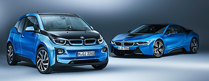 BMW i3 양성 자성 블루 4K 이미지 다운로드, HD 배경 화면