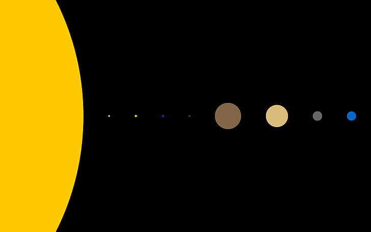 Minimalismus, Planet, Sonnensystem, Kunstwerk, HD-Hintergrundbild