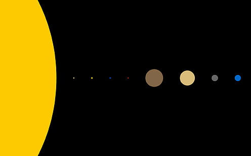 minimalismo, planeta, sistema solar, ilustraciones, Fondo de pantalla HD HD wallpaper
