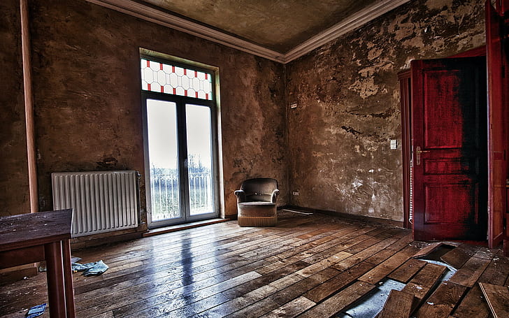 architektura, wnętrze, opuszczone, nawierzchnia drewniana, brud, podłoga drewniana, Tapety HD