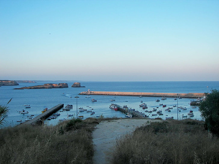 Algarve, barcos, pesca, puerto, Portugal, Fondo de pantalla HD