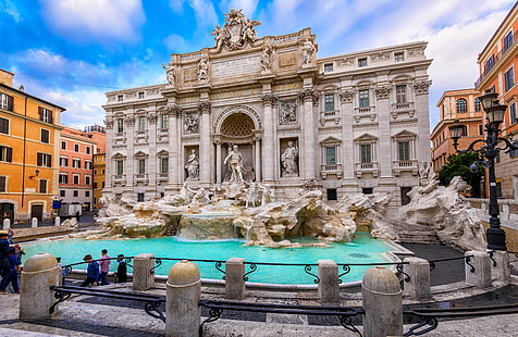 projekt, kamienie, dom, Rzym, Włochy, fontanna, architektura, pałac, rzeźba, Fontanna di Trevi, Tapety HD HD wallpaper