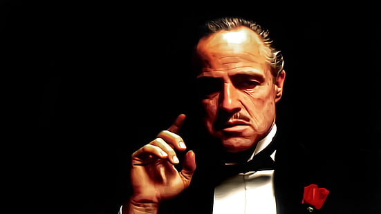 Le parrain, style, film, art, classique, Marlon Brando, Vito, parrain, le parrain, Corleone, don, Fond d'écran HD HD wallpaper
