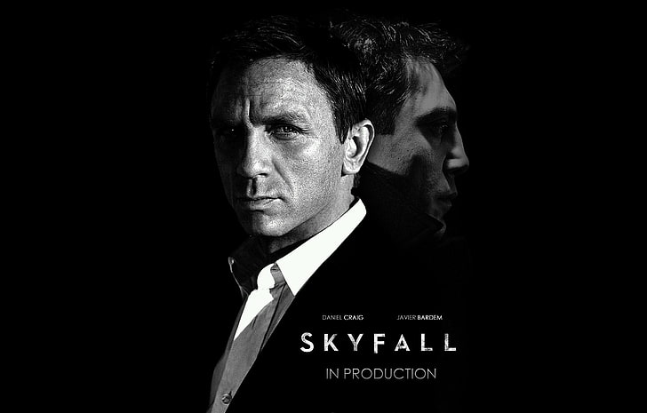 Affiche Skyfall, acteur, 2012, Daniel Craig, agent, James Bond, SKYFALL, coordonnées 007 