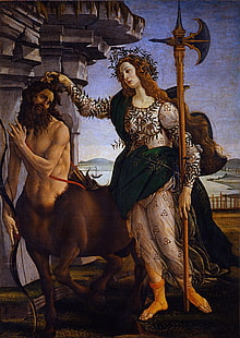 Mythologie grecque, peinture, Pallas et le centuaire, Sandro Botticelli, Fond d'écran HD HD wallpaper