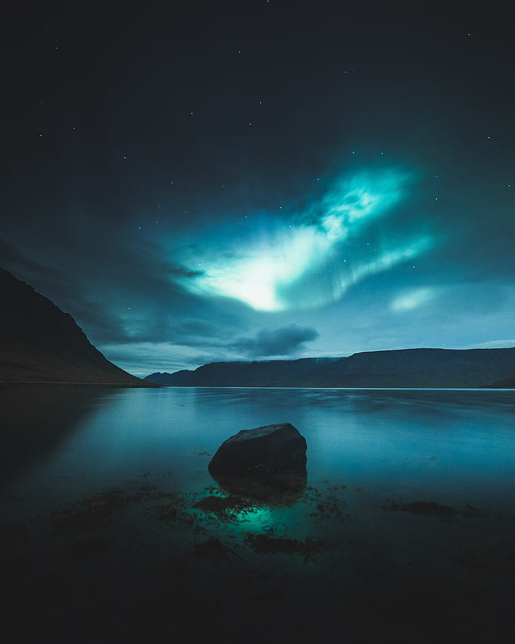 Islandia, aurora boreal, 4K, Fondo de pantalla HD, fondo de pantalla de teléfono