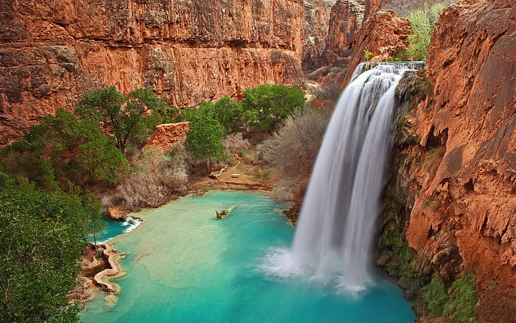 Havasu Falls, Taman Nasional Grand Canyon di Arizona, Havasu, Falls, Grand, Canyon, Nasional, Taman, Arizona, Wallpaper HD