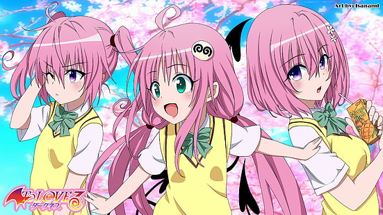 Anime، To Love-Ru: Darkness، Lala Satalin Deviluke، Momo Velia Deviluke، Nana Astar Deviluke، Peke (To Love-Ru)، خلفية HD HD wallpaper