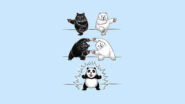 illustrazione di panda, umorismo, orsi, panda, Dragon Ball Z, Dragon Ball, Sfondo HD