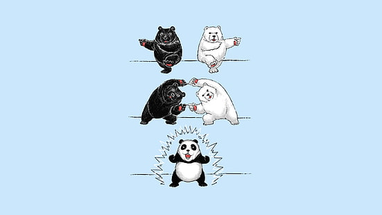 иллюстрация панды, юмор, медведи, панда, Dragon Ball Z, Dragon Ball, HD обои HD wallpaper