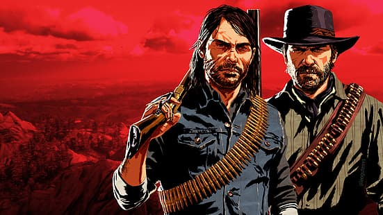 Red Dead Redemption, Red Dead Redemption 2, Arthur Morgan, John Marston, Rockstar Games, Xbox, Sfondo HD HD wallpaper