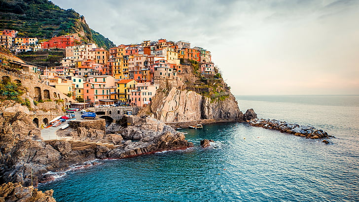 Cinque Terre, İtalya, Manarola, İtalya, Turizm, Seyahat, HD masaüstü duvar kağıdı