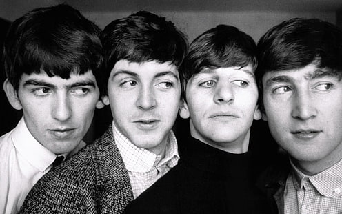 The Beatles Black and White, los beatles, leyendas, música, Fondo de pantalla HD HD wallpaper