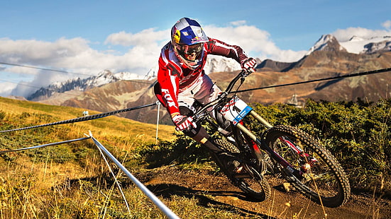 Downhill Cylcing HD, black and red hardtail mountain bike, 1920x1080, downhill, cylcing, HD wallpaper HD wallpaper