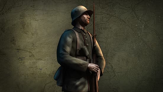 Primeira Guerra Mundial, Verdun, arte de videogame, HD papel de parede HD wallpaper