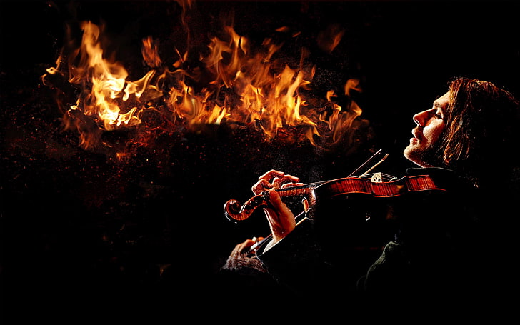 brązowe drewniane skrzypce, 2013, Niccolo Paganini, David Garrett, Tapety HD