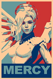 Mercy painting, propaganda, Mercy (Overwatch), Overwatch, Gamer, HD wallpaper HD wallpaper
