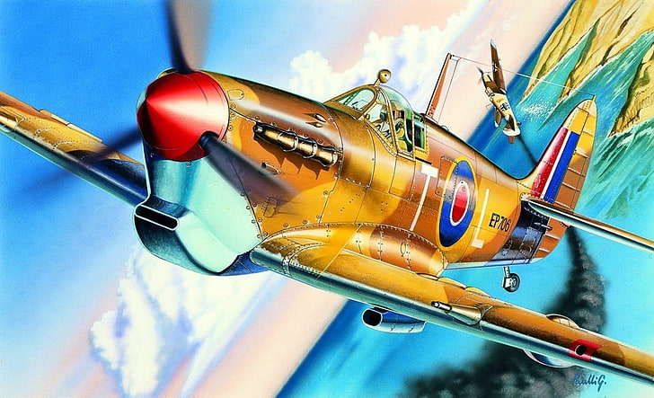 第二次世界大戦、軍隊、航空機、軍用機、イギリス、飛行機、スピットファイア、スーパーマリンスピットファイア、イギリス空軍、 HDデスクトップの壁紙