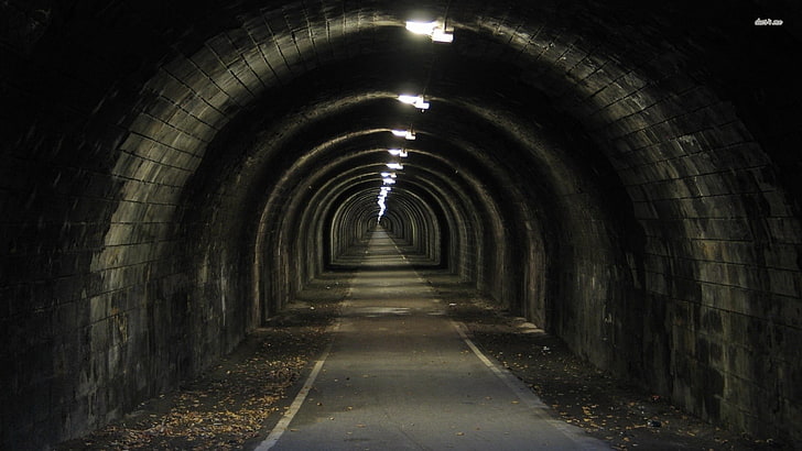 тунел, път, под земята, светлини, архитектура, фотография, HD тапет