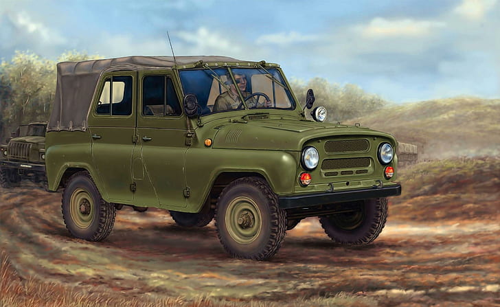 Uaz 469, soviétique, véhicule, tout-terrain, voitures, Fond d'écran HD