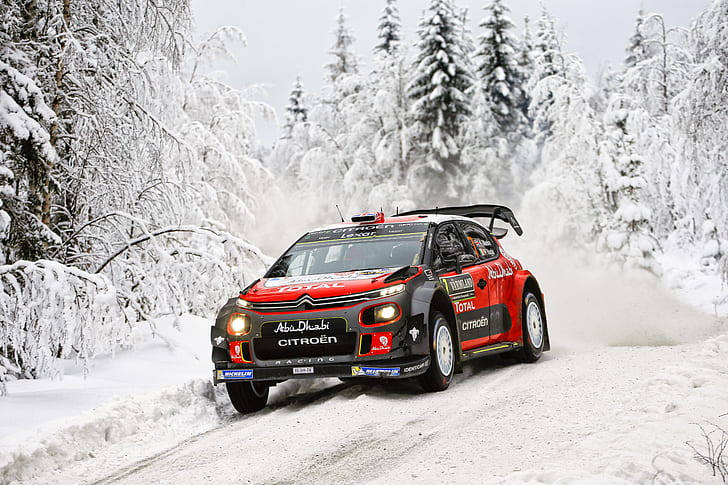 Winter, Auto, Snow, Forest, Sport, Machine, Race, Citroen, Car, WRC, Rally, Kris Meeke, The snow, Citroen С3, CITROEN C3 WRC, HD wallpaper