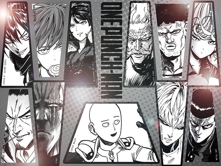 Anime, One-Punch Man, Bang (One-Punch Man), Child Emperor (One-Punch Man), Fubuki (One-Punch Man), Genos (One-Punch Man), Metal Bat (One-Punch Man), Pri-Pri-Prisoner (One-Punch Man), Saitama (One-Punch Man), Sonic (One-Punch Man), Tatsumaki (One-Punch Man), Fondo de pantalla HD